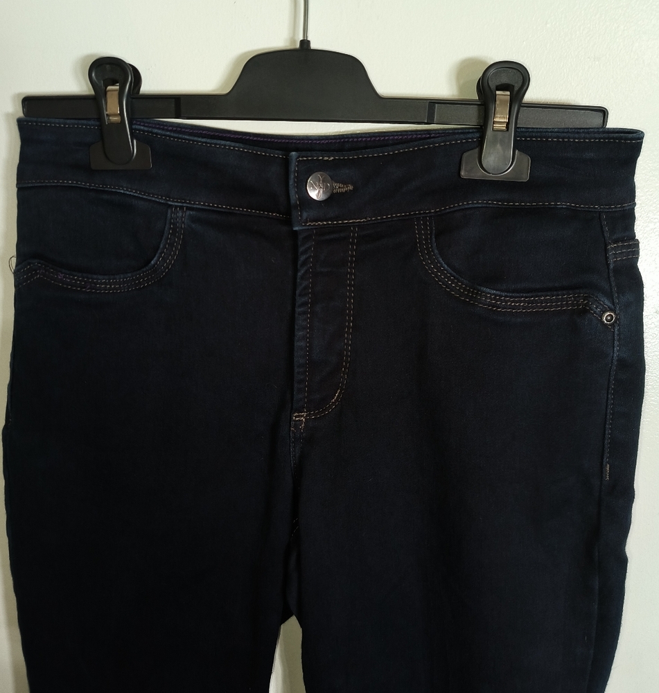 NYDJ 6 Petite Lift Tuck Indigo Blue Dark Wash Jeggings Made in USA Skinny Jeans - Picture 3 of 16